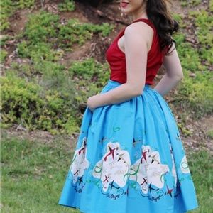 Pinup girl couture Mary Blair plane skirt 4x